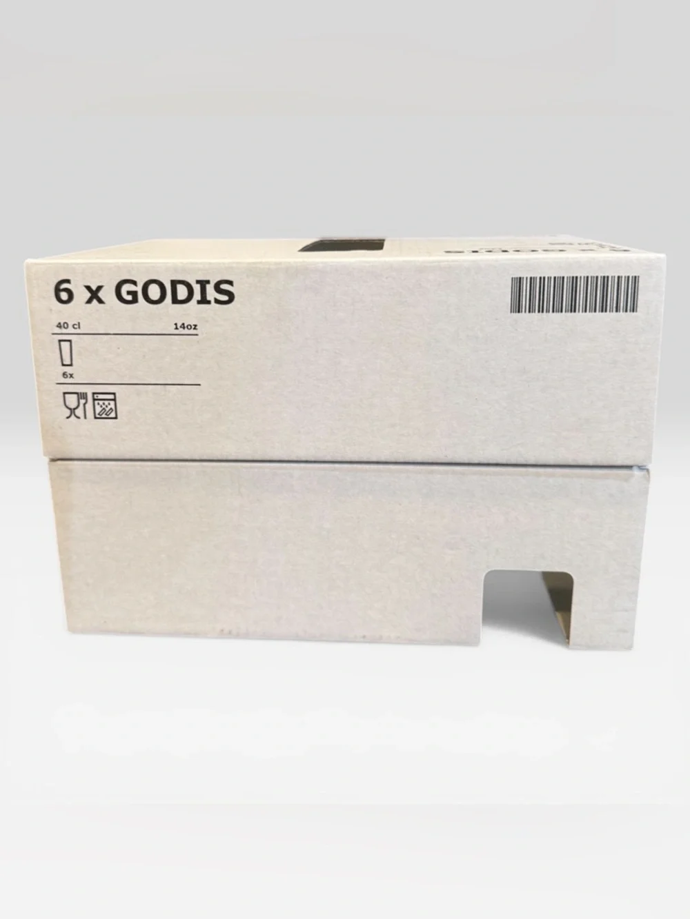 IKEA Godis Clear Stackable Drinking Glasses Tumblers 14 oz. New in Box Set Of 6